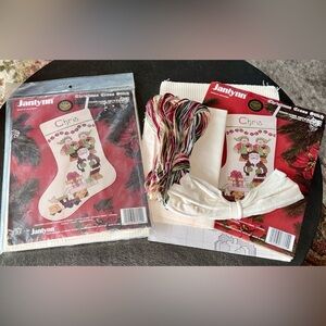 Vintage Christmas Cross Stitch Down Home ABC’s Stockings NEW